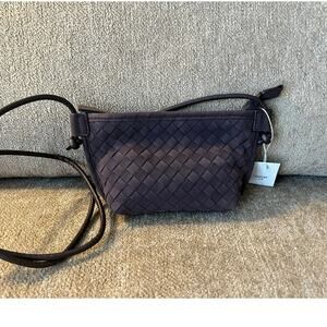 Women's Crossbody Satchel Faux Suede Chocolate Brown Handbag NWT